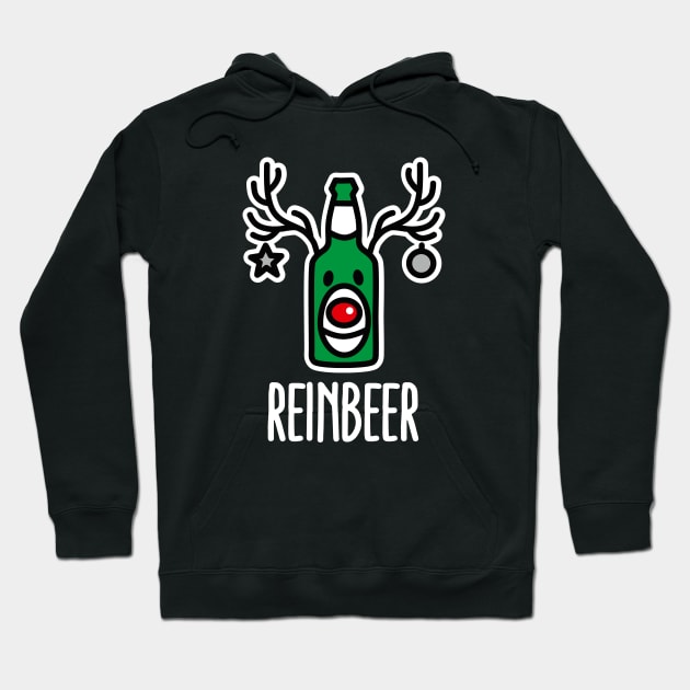 Reinbeer Reindeer Beer funny ugly Christmas pun Hoodie by LaundryFactory